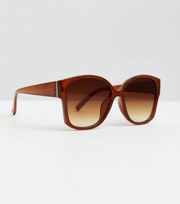 Rust Square Frame Sunglasses New Look