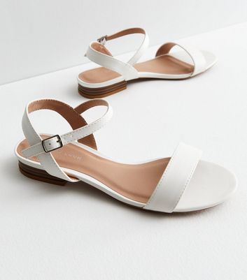 White flat best sale sandals new look