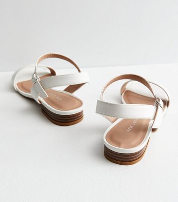 White flat shoes hot sale new look