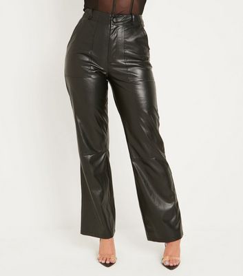 Studio City Straight Leg Faux Leather Pant  Black  Fashion Nova Pants   Fashion Nova