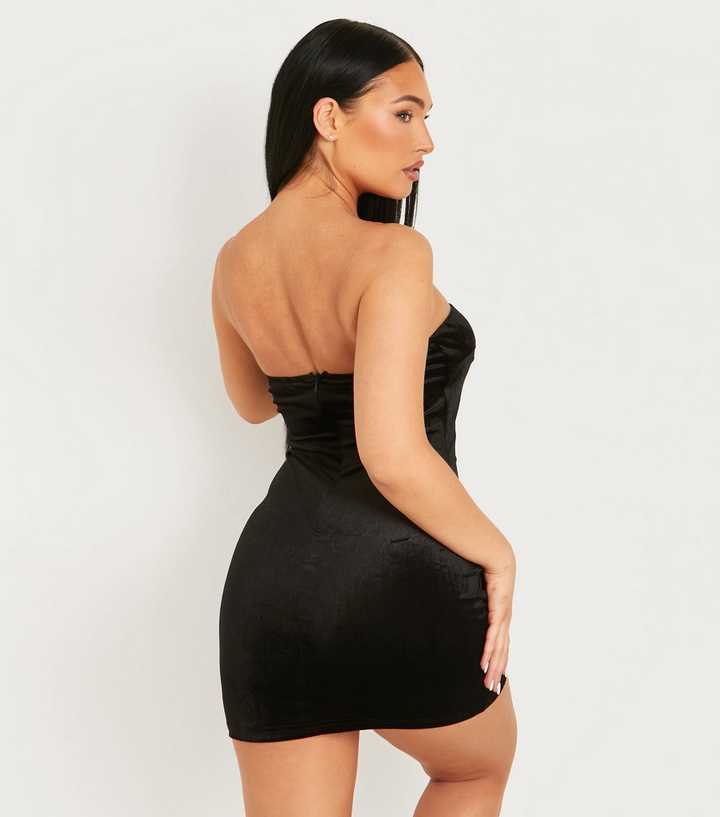 Missy Empire Exclusive One Shoulder Extreme Strappy Back Mini Dress in  Black