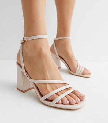 white leather block heel