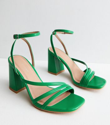 Green leather heels sale