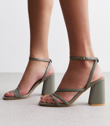 Khaki block sales heel sandals