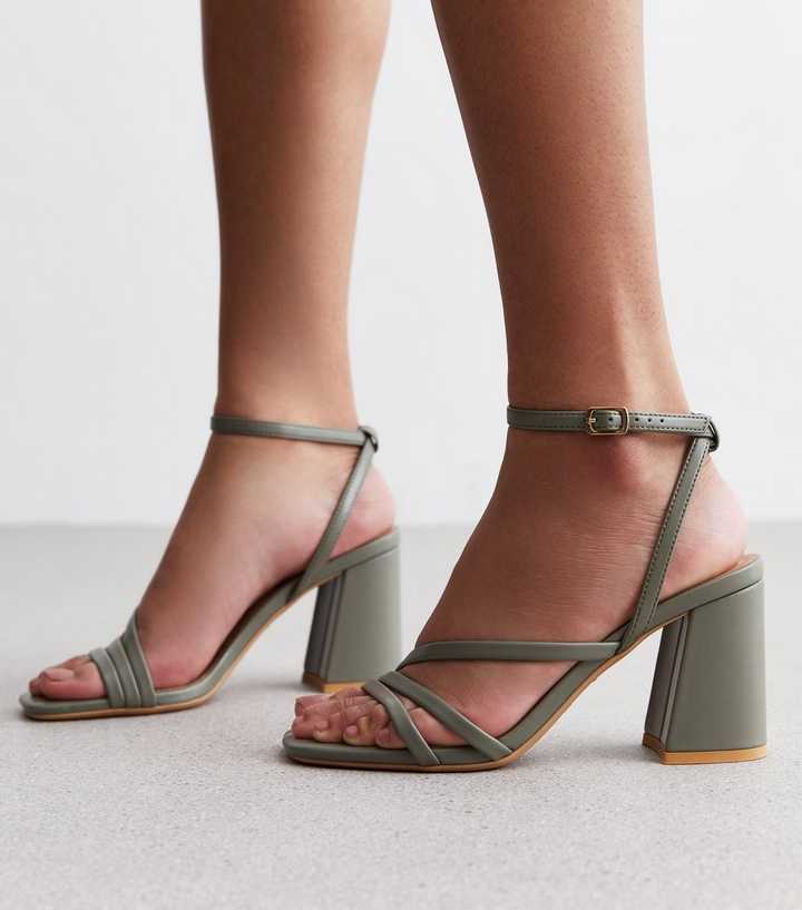 olive green block heels