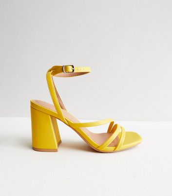 Yellow sales stiletto sandals