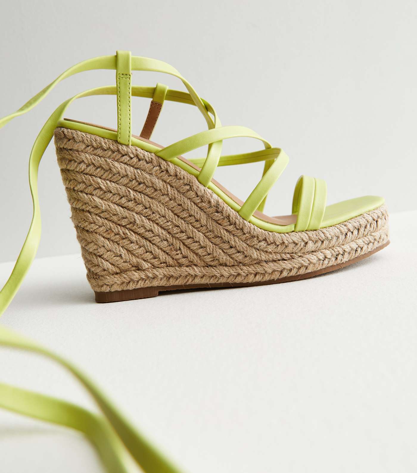 Green Strappy Espadrille Wedge Heel Sandals Image 3
