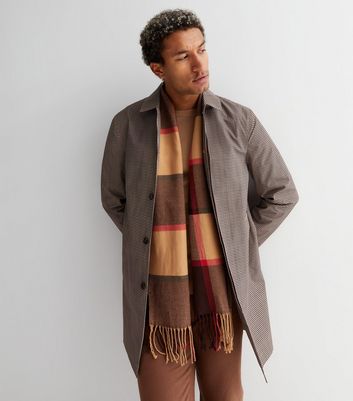 Brown Check Tassel Trim Scarf | New Look