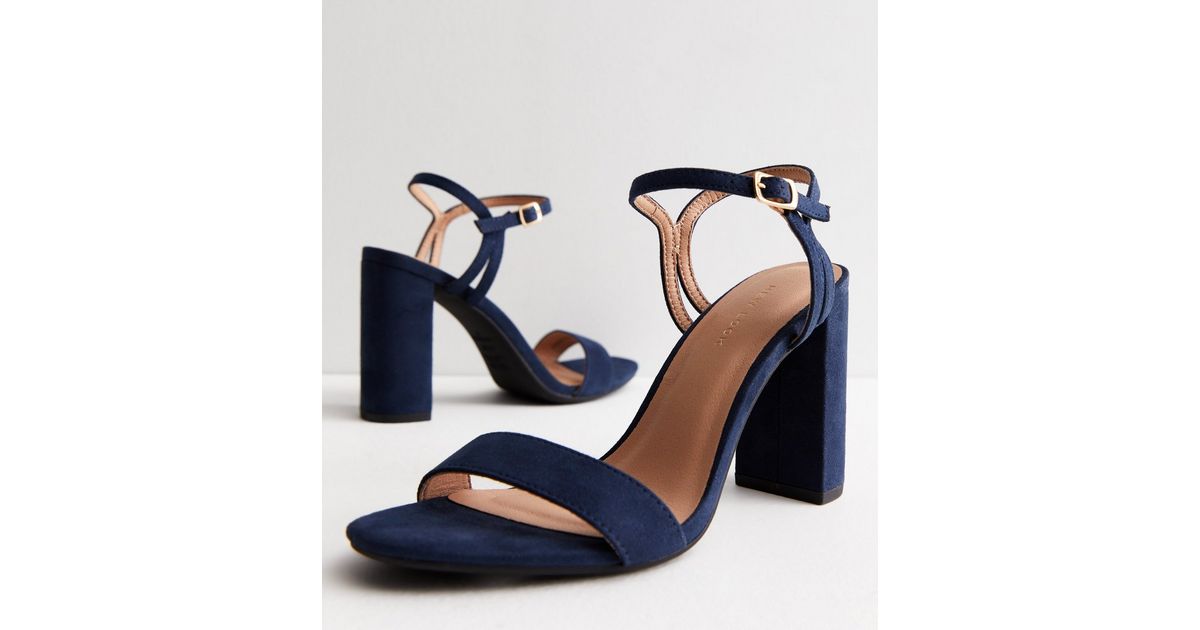 princess polly baby blue dress Interlocked Flat Sandal-Navy main image 1