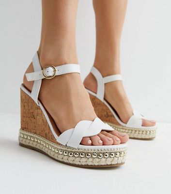 White best sale slingback wedges