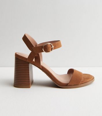 New Look Wide Fit Velvet Ankle Tie Block Heel Sandals | ASOS