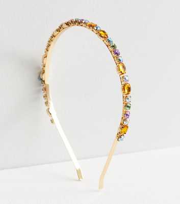 Multicoloured Gem Embellished Skinny Headband