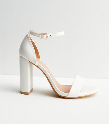 Buy online White Open Toe Ankle Strap Block Heel from heels for Women by  Scentra for ₹1199 at 60% off | 2024 Limeroad.com