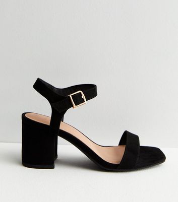 Nataly-06 Open Toe Ankle Strap Buckle Low Chunky Heels Causal Sandals Shoes  ( Black, 6 ) - Walmart.com