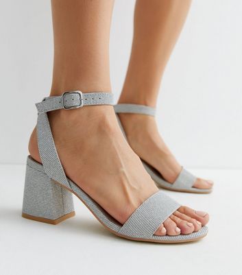 2 inch sales silver sandals