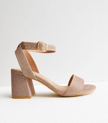 Rose gold block store heels uk