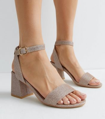 Rose gold outlet mid block heels