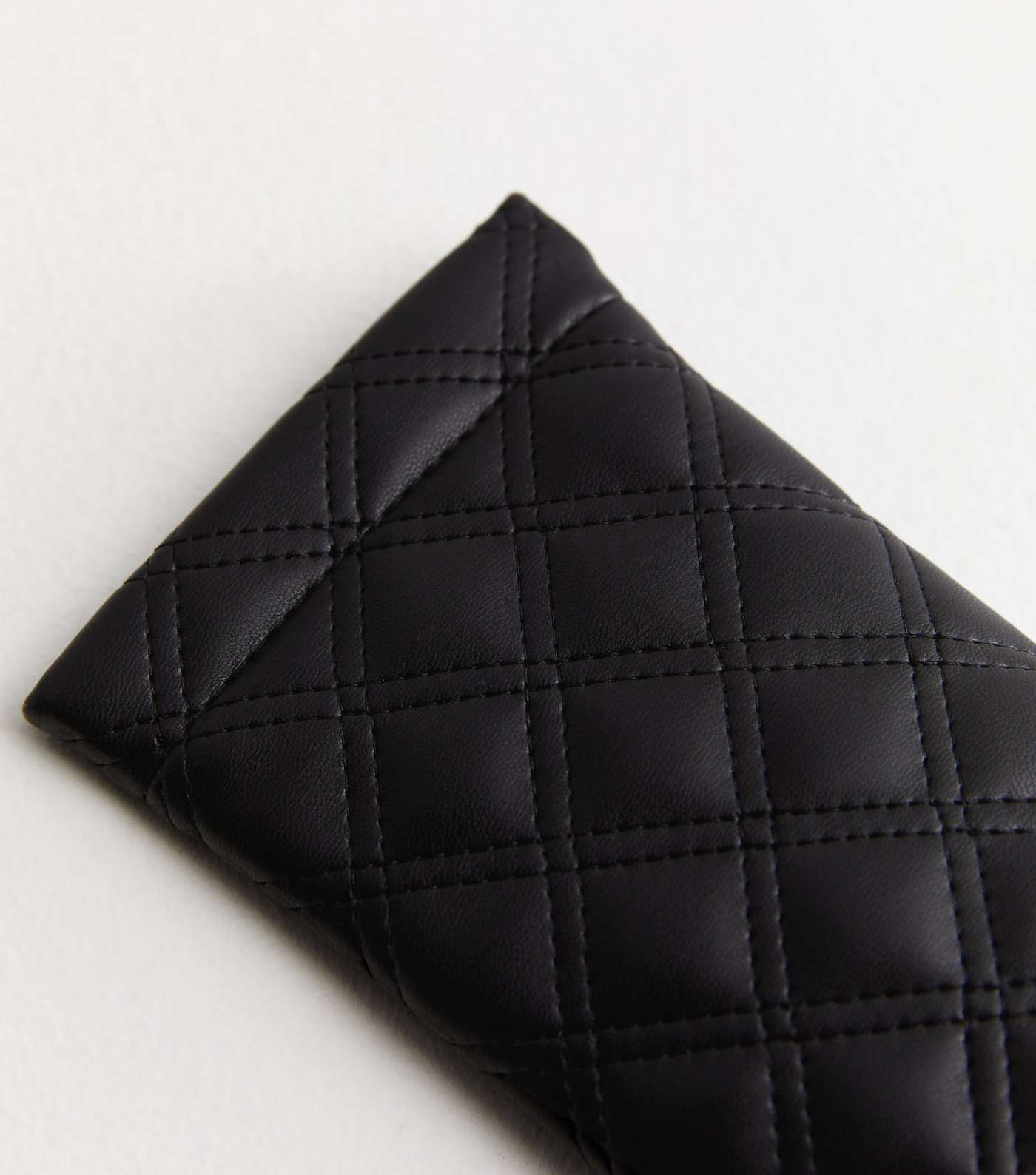 Black Quilted Leather-Look Sunglasses Case Image 2
