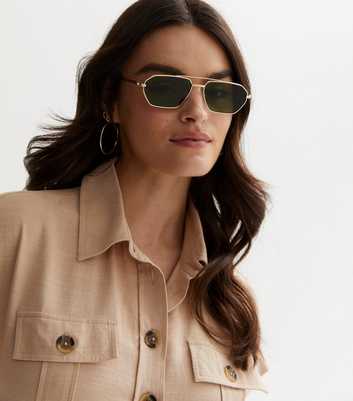 Gold Pilot Sunglasses