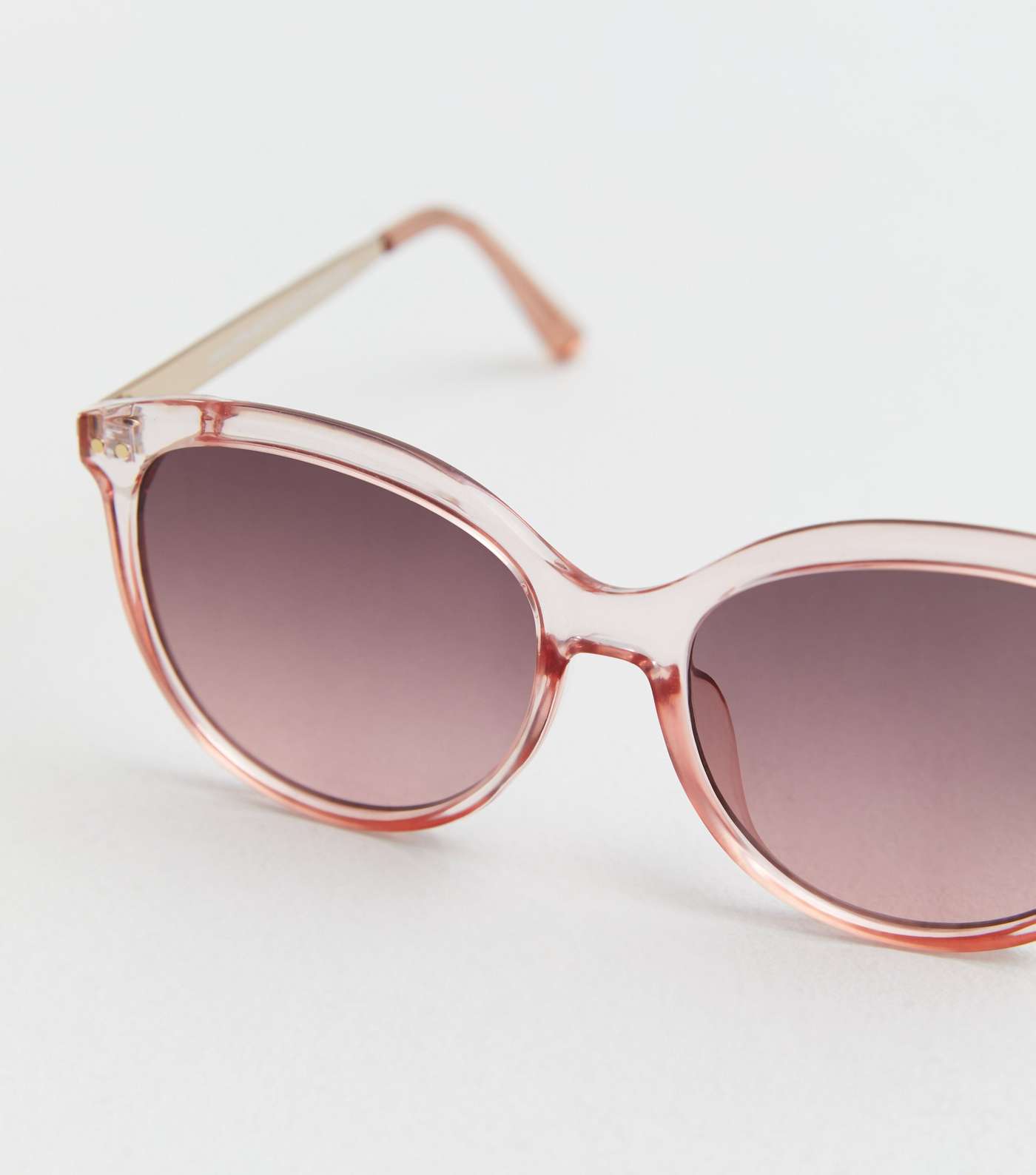 Pink Clear Round Frame Sunglasses Image 3
