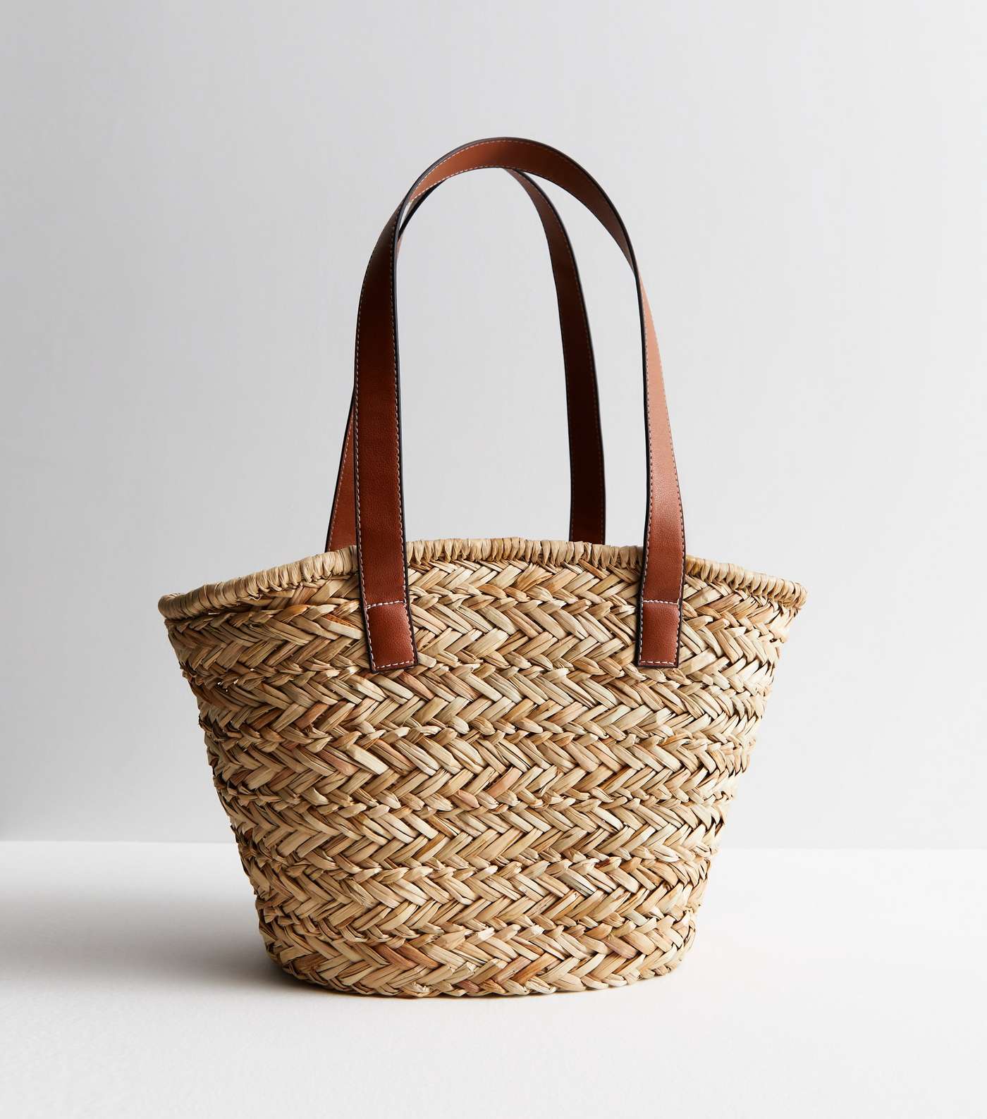 Stone Straw Mini Basket Tote Bag Image 3