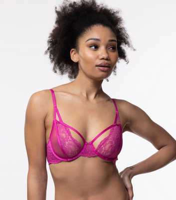 Dorina Bright Pink Lace Non Padded Bra