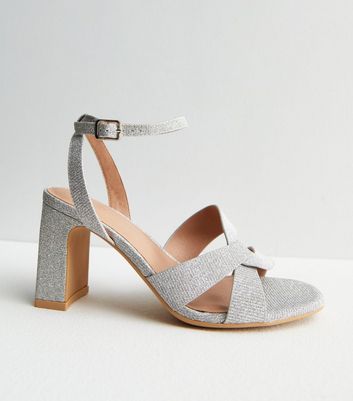 Silver block heels store new look