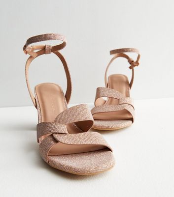 Rose Gold Wide Fit 'Blaire' Sandals - ShopperBoard