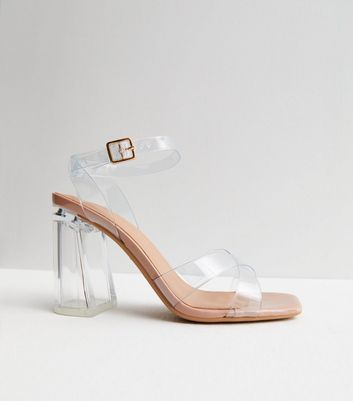 Block heels clearance with clear strap