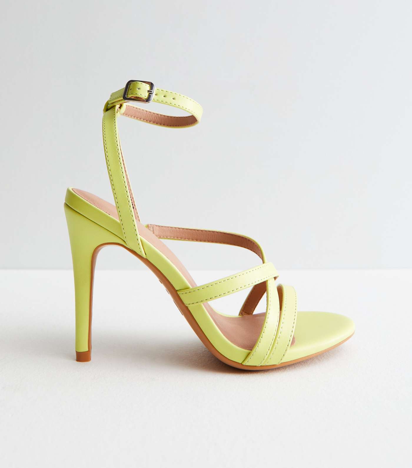 Yellow Strappy Stiletto Heel Sandals