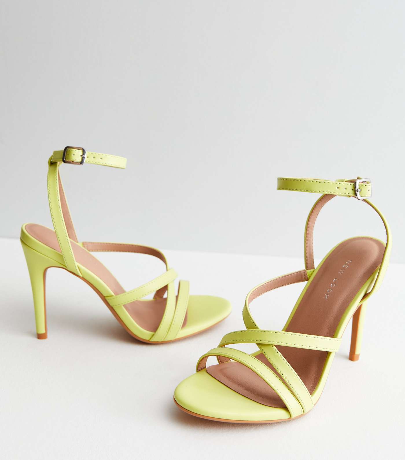 Yellow Strappy Stiletto Heel Sandals Image 3