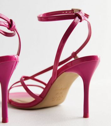 Wide Fit Hot Pink Suede Block Heeled Sandals – Linzi