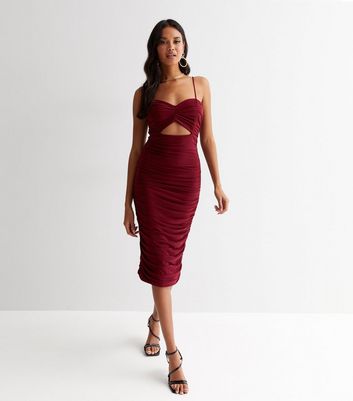 Burgundy shop slinky dress