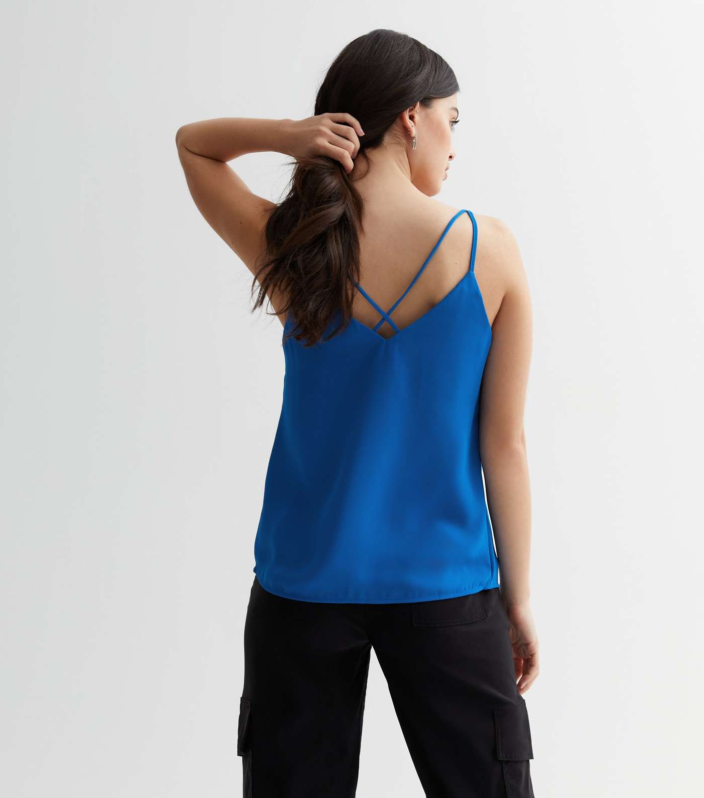 Blue Cross Back Strappy Cami Top Image 4