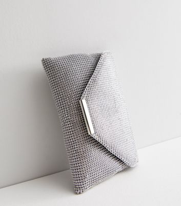 Grey and discount silver clutch bag