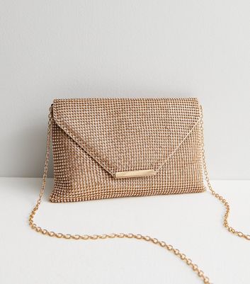 Gold sales clutch handbag