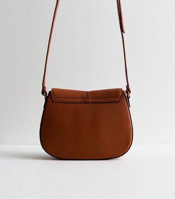 Tan Leather-Look Saddle Cross Body Bag New Look Vegan