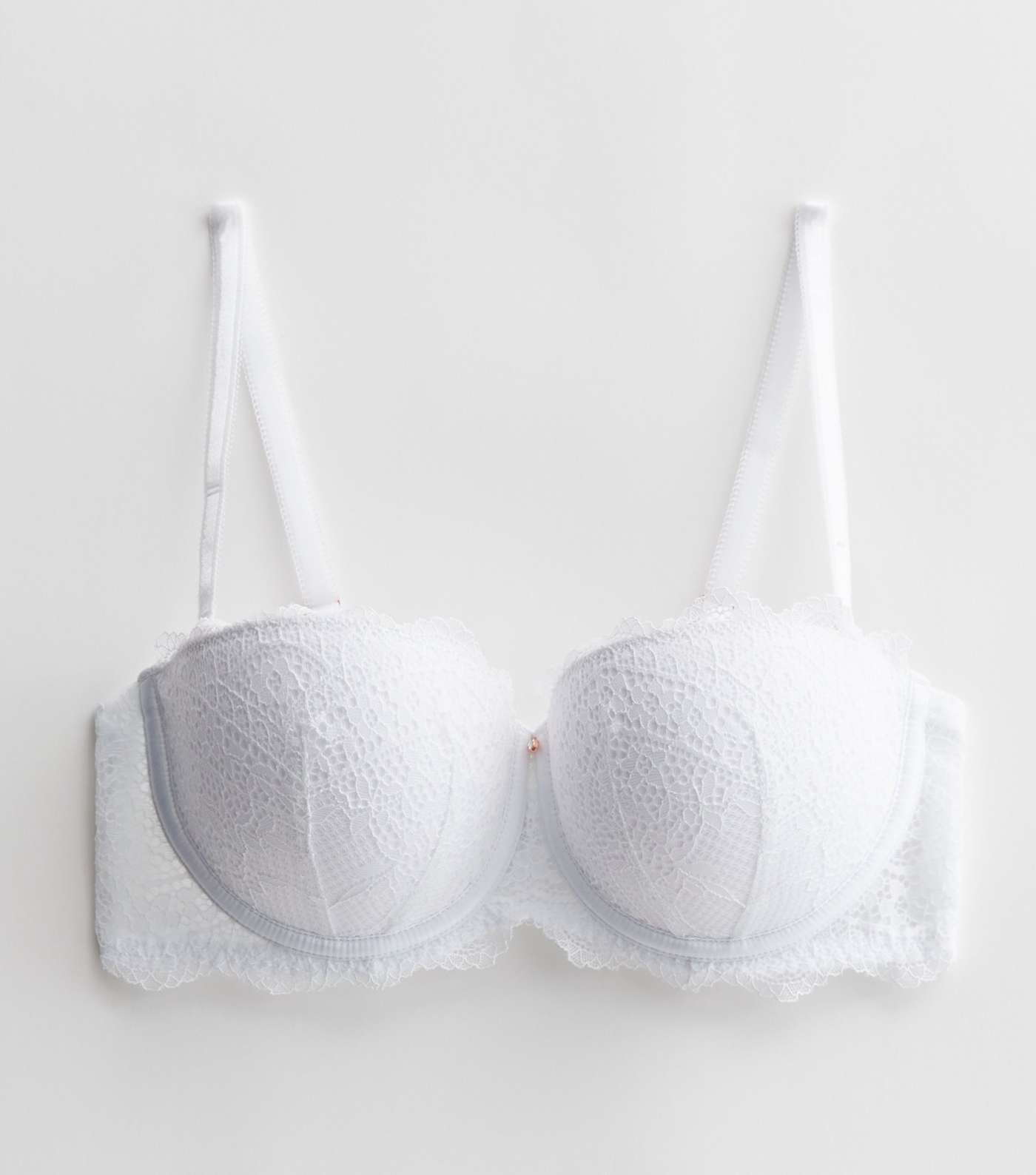 White Lace Moulded Strapless Bra Image 5