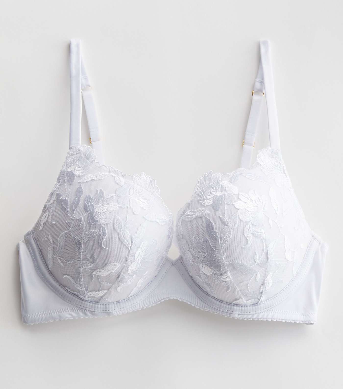 Channel Bra White Floral Embroidered Boost Bra | New Look