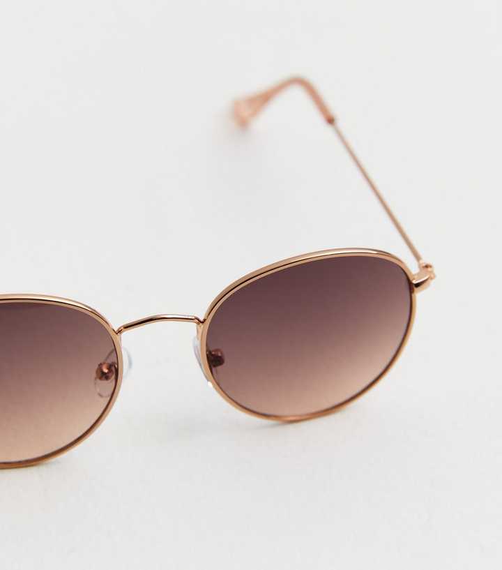 Rose Gold Round Sunglasses