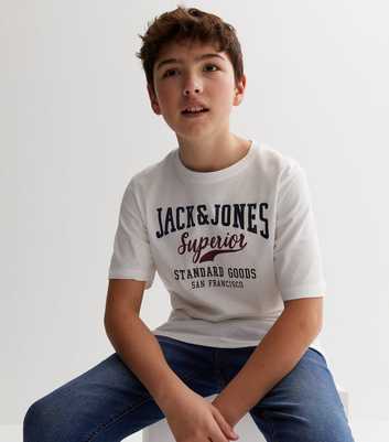 Jack & Jones Junior White Logo Short Sleeve T-Shirt