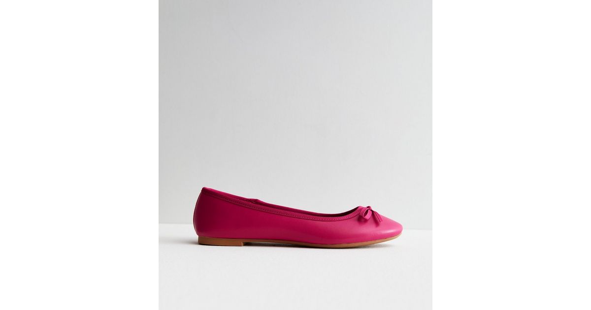 Bright Pink Ballerina Pumps New Look