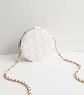 Round 2025 white handbag