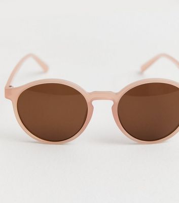 Girls Mink Round Frame Sunglasses New Look