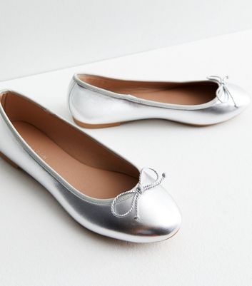 Silver 2024 ballerina pumps