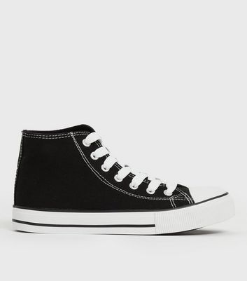 Black canvas store high tops