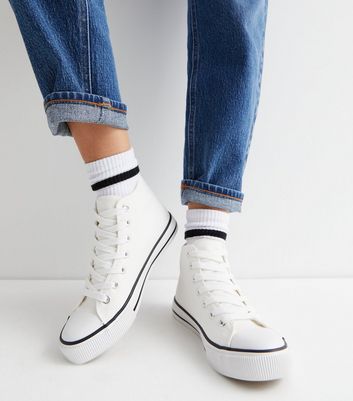 White canvas high top on sale shoes