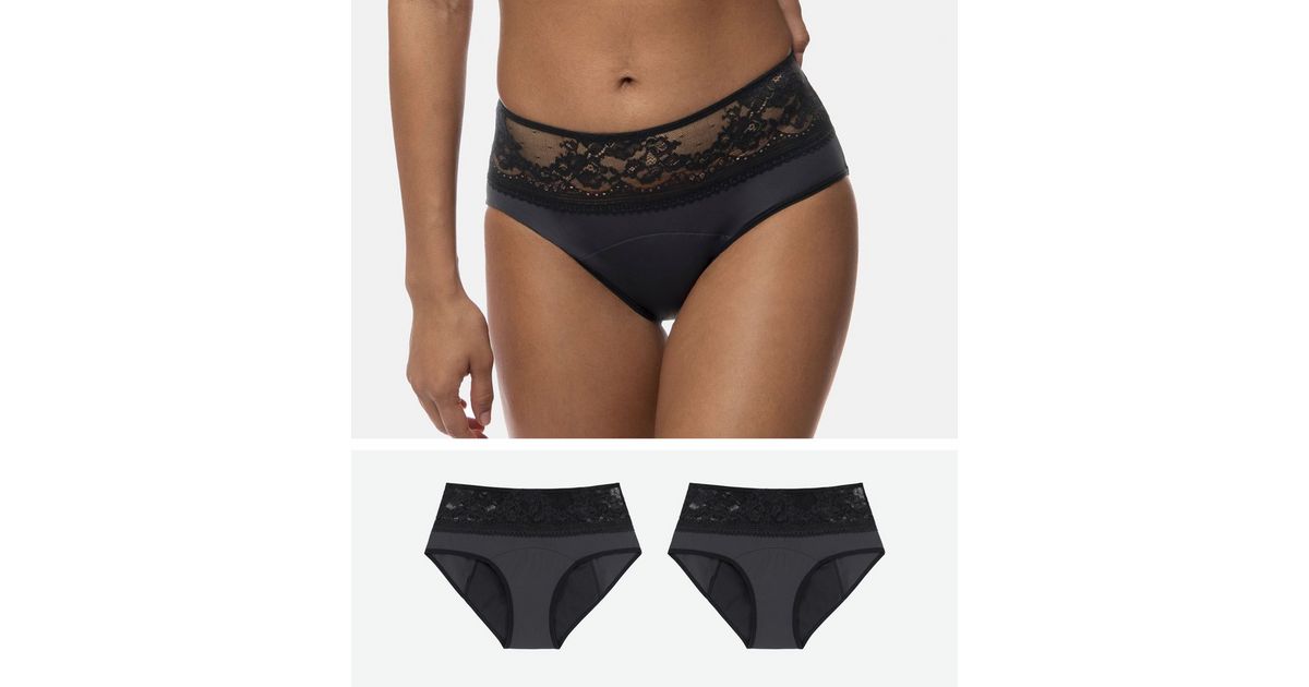 Dorina Black Lace Detail Eco Hipster Briefs