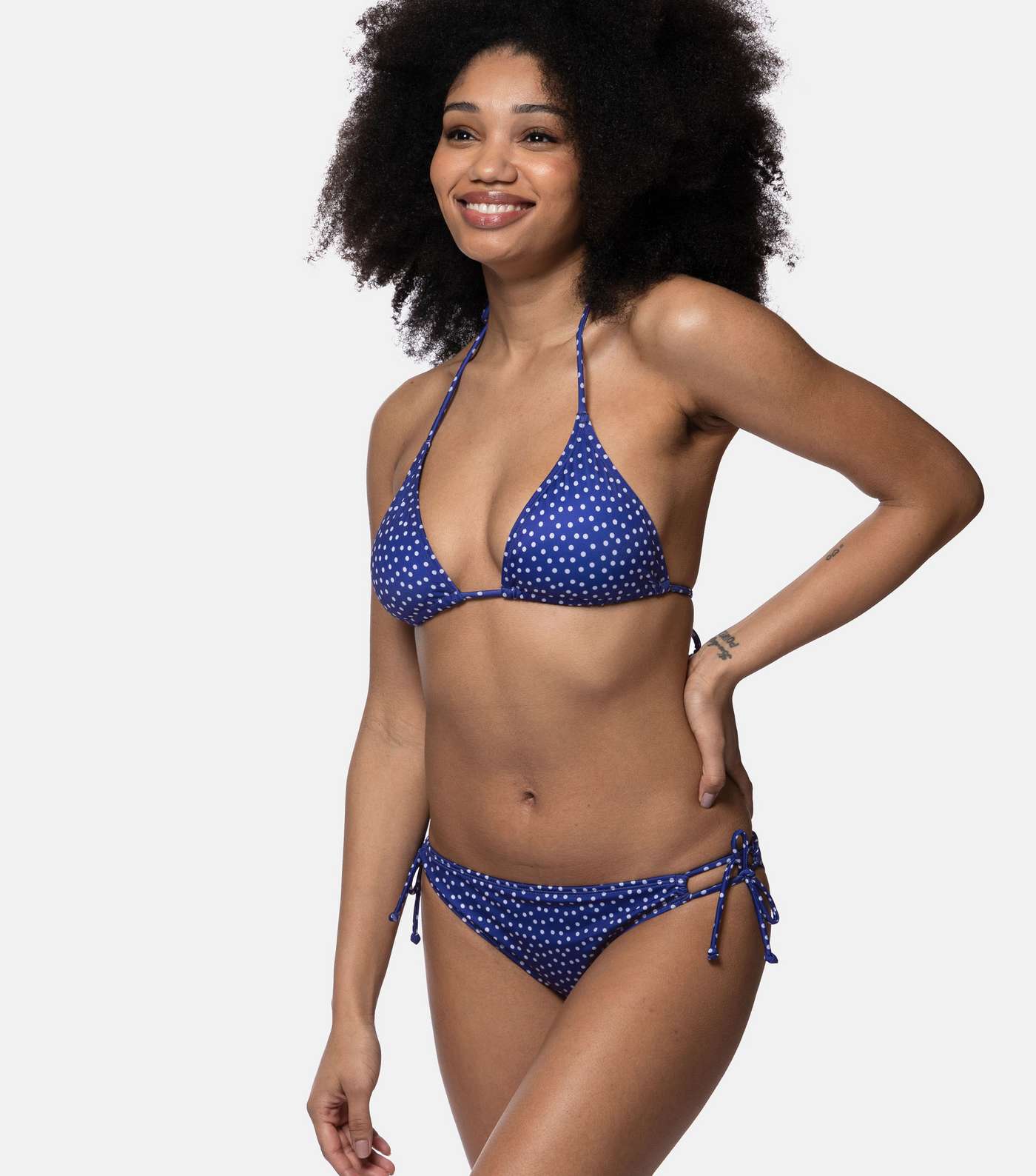 Dorina Blue Spot and White Triangle Bikini Tops Image 2