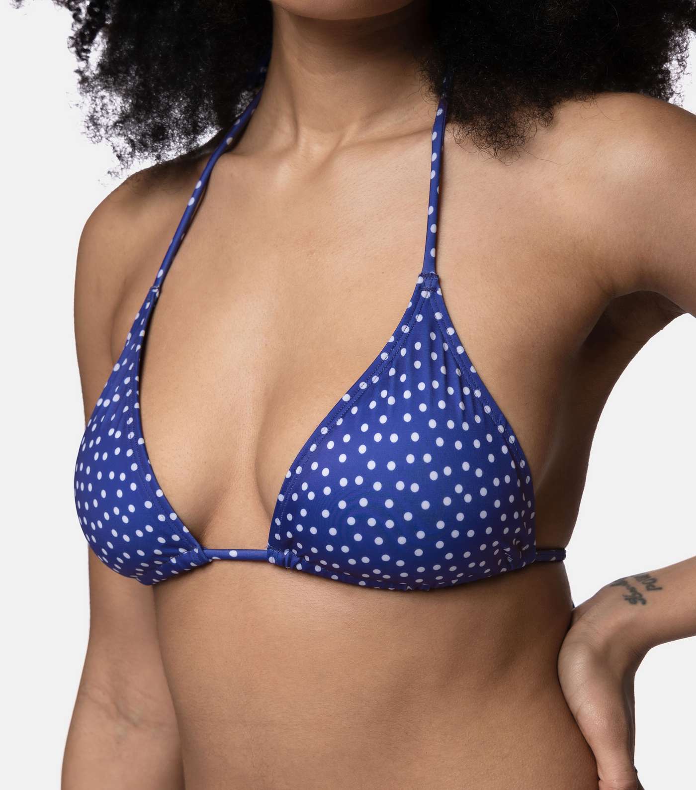 Dorina Blue Spot and White Triangle Bikini Tops Image 4